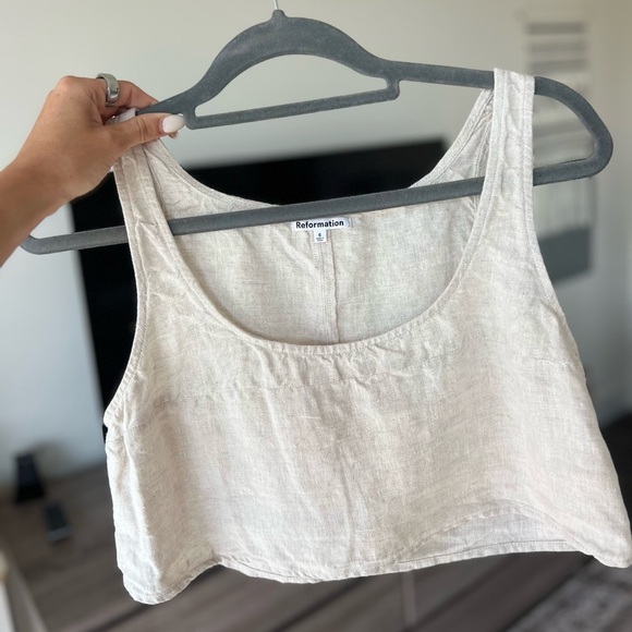 Reformation 100% Linen Cream Tank Top - Picture 5 of 5